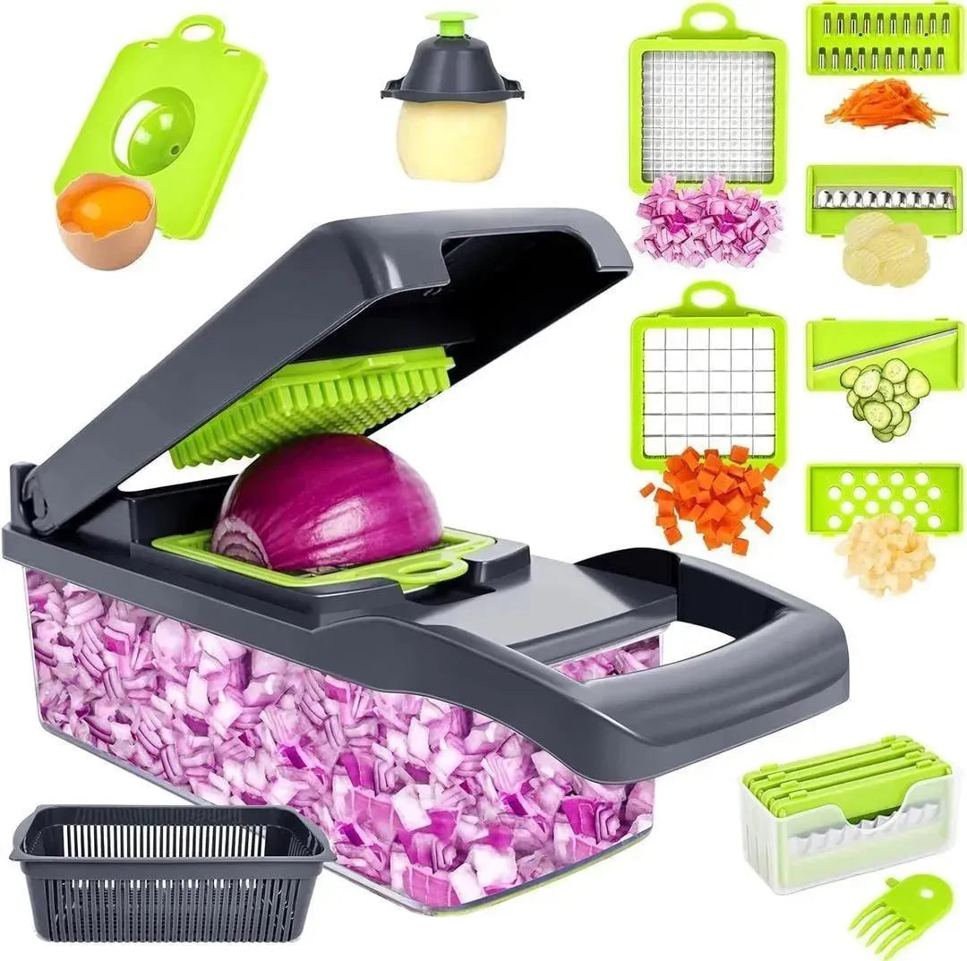 Vegetable Cutter Multicolor with 7 Blades for Easy Slicing Dicing