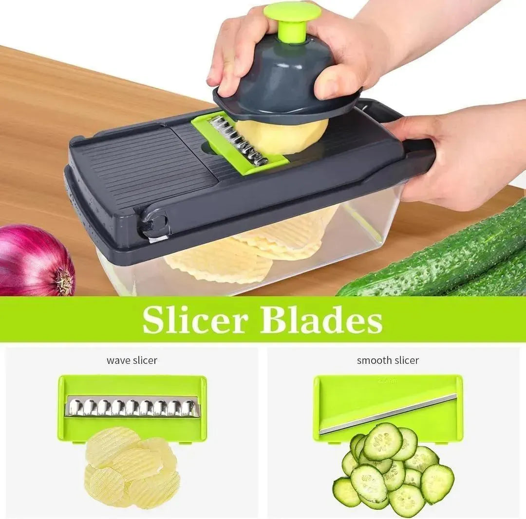 Vegetable Cutter Multicolor with 7 Blades for Easy Slicing Dicing