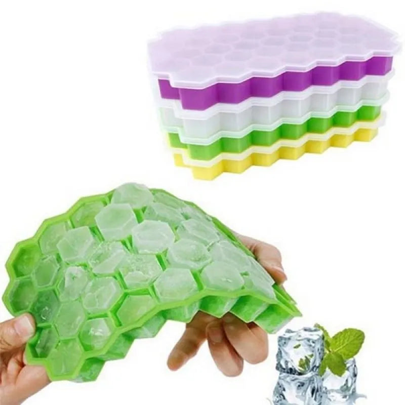 Silicone Ice Cube Tray | Set of 2 | Multicolor Collapsible Containers