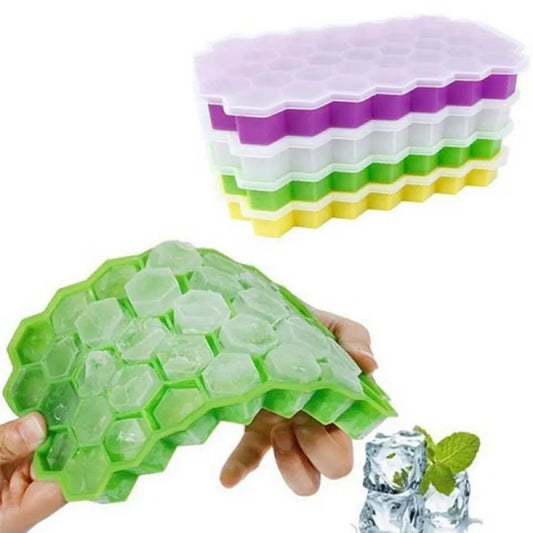 Silicone Ice Cube Tray | Set of 2 | Multicolor Collapsible Containers