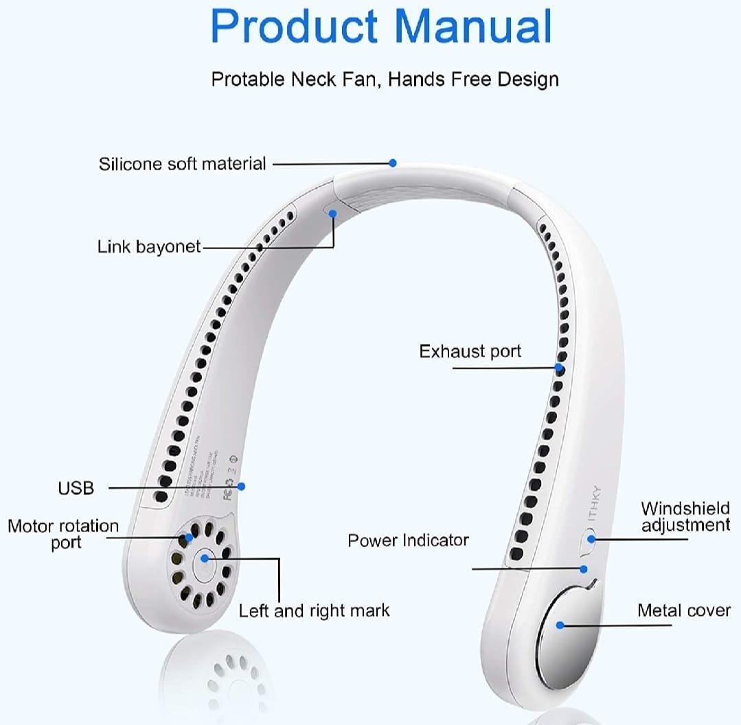 Rechargeable Neck Fan | Bladeless USB Cooling Fan