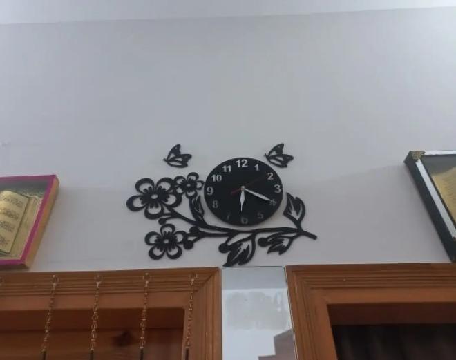 3D Flower | Wooden Wall Clock | With LED Light