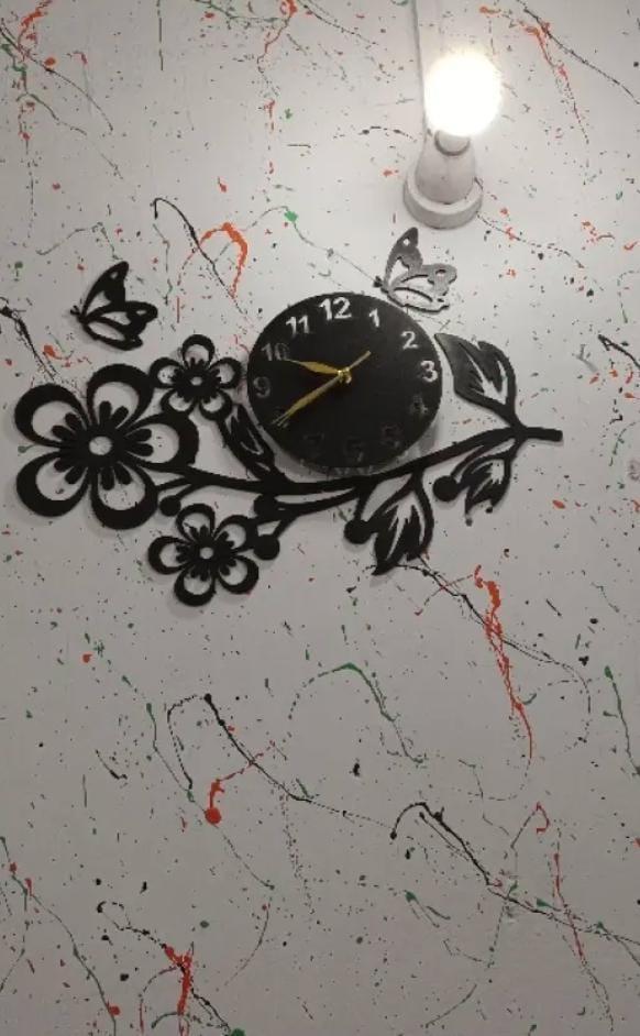 3D Flower | Wooden Wall Clock | With LED Light