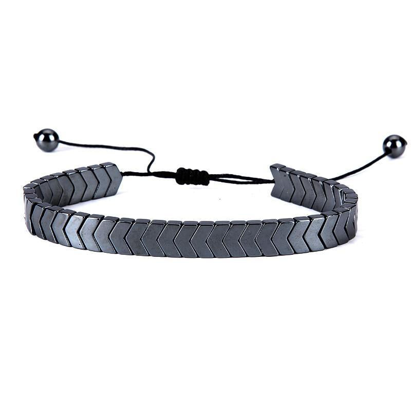 Men's Chevron Bracelet | Crystal Silver Golden Black | Adjustable